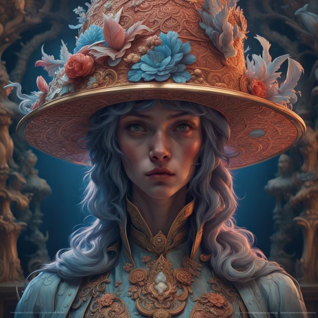 Intricate Hat Advertisement in Hyperrealistic Style