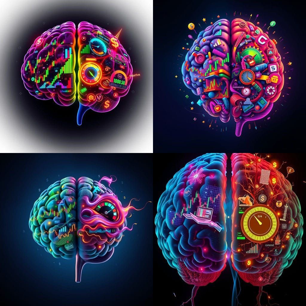 Surreal Trading Psychology: Split Brain in a Vibrant Dark Wo...