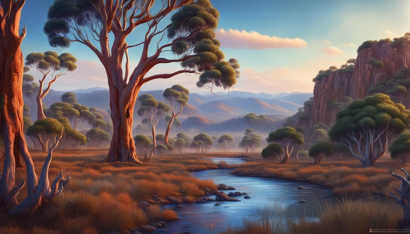 Eucalyptus Forests Meet Fantastical Mountains in Dreamlike A...