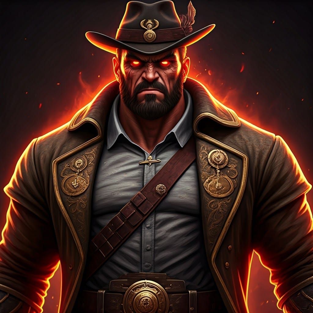 Angry Boer Warrior in Traditional Attire with Boere Kommando...