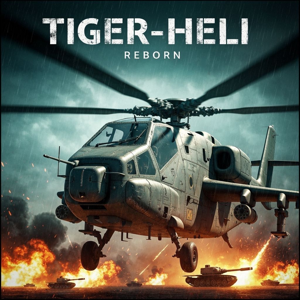 Tiger Helicopter Movie Poster in Cinematic Style