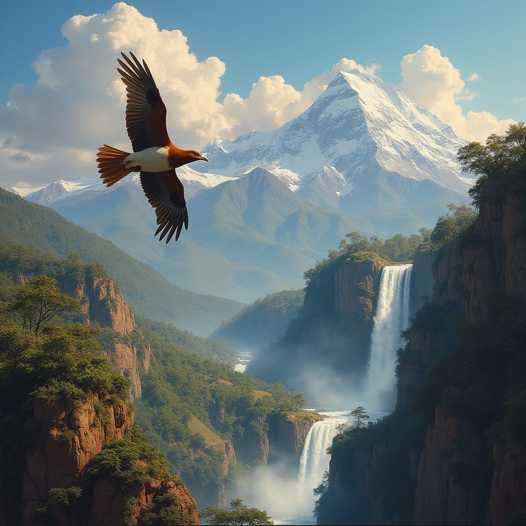 Andes Mountains: Bird's-Eye View in Romantic Style