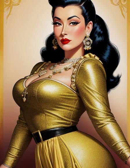 Yma Sumac / Peruvian Songbird / Gil Elvgren style