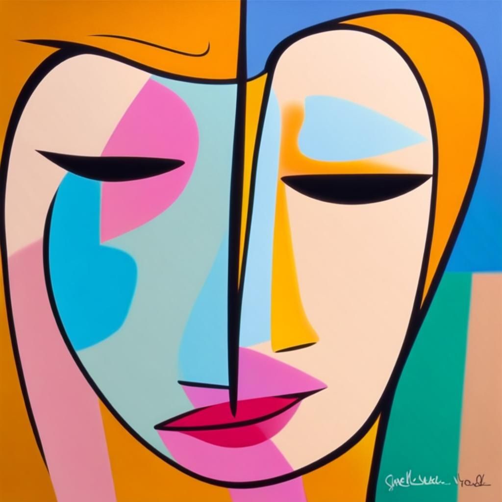 Cubist Portrait: Abstract Geometric Face