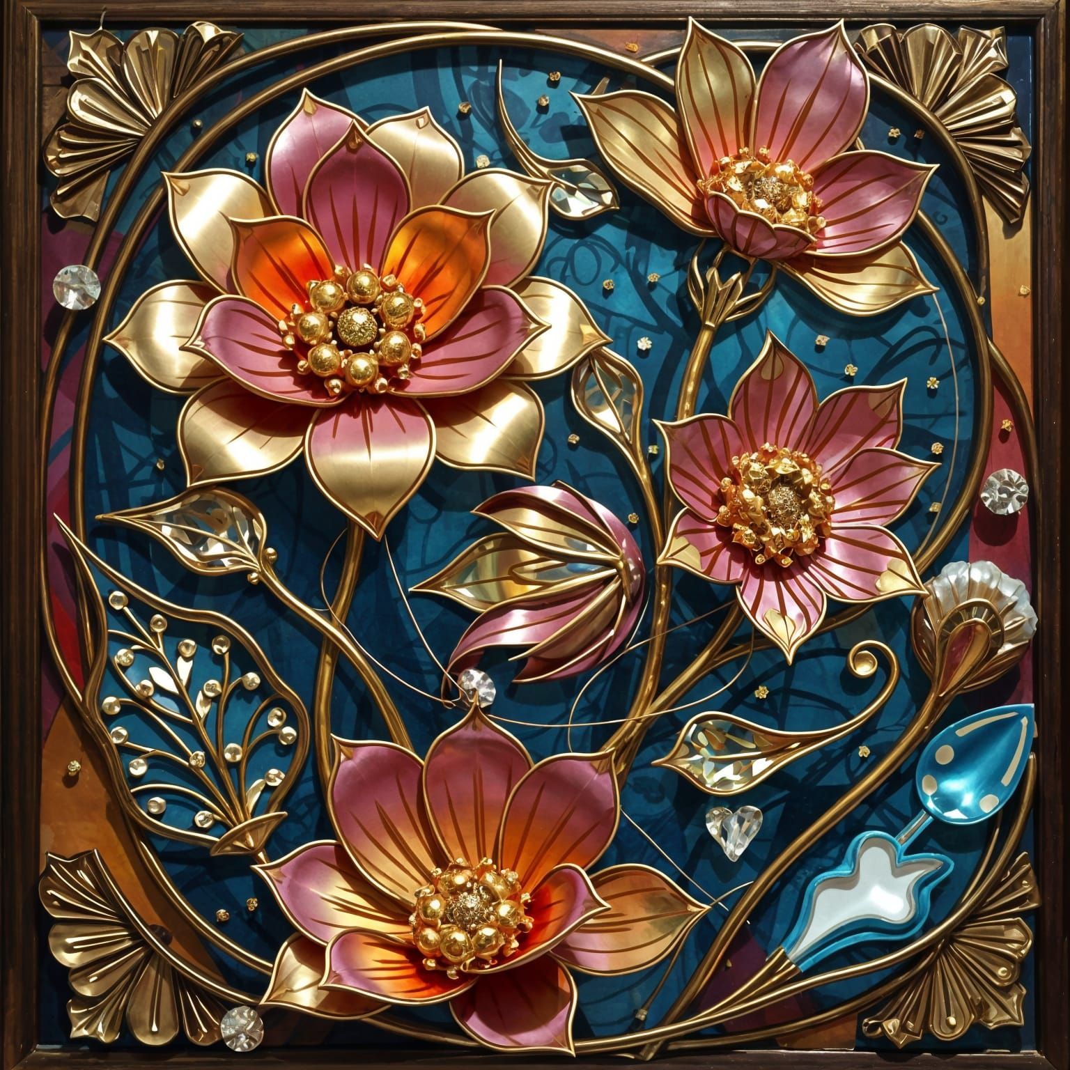 Whimsical Floral Decor in Iridescent Sequins