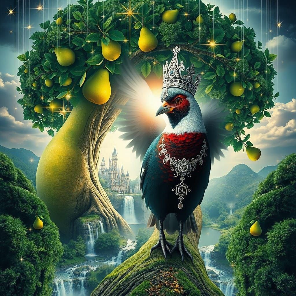 Christmas Partridge in a Vibrant Forest