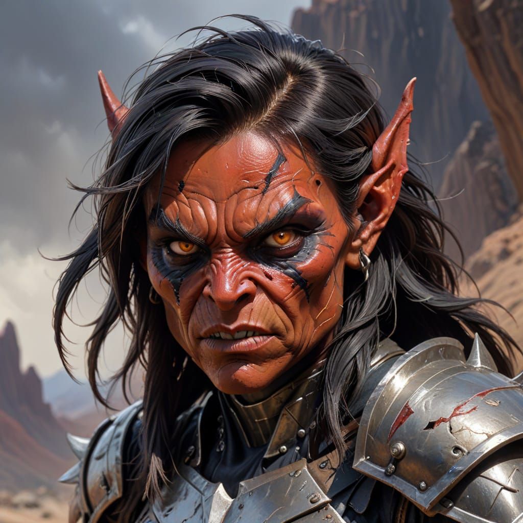 Surreal Portrait of a Hobgoblin Warrior in Oil