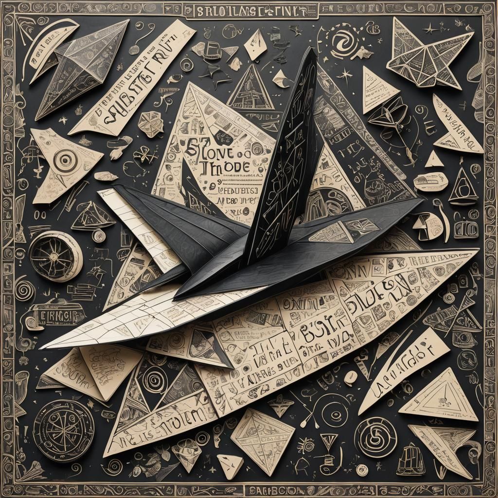 Inspirational Paper Plane Charcoal Sketch