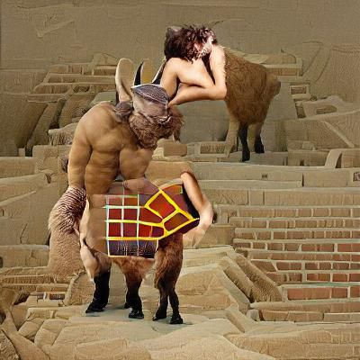 Minotaur in Ziggurat: Ancient Power