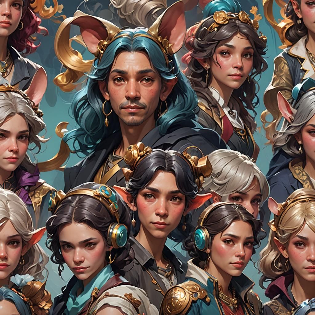 Humorous Portrait with Novelty Ears in Detailed Digital Art