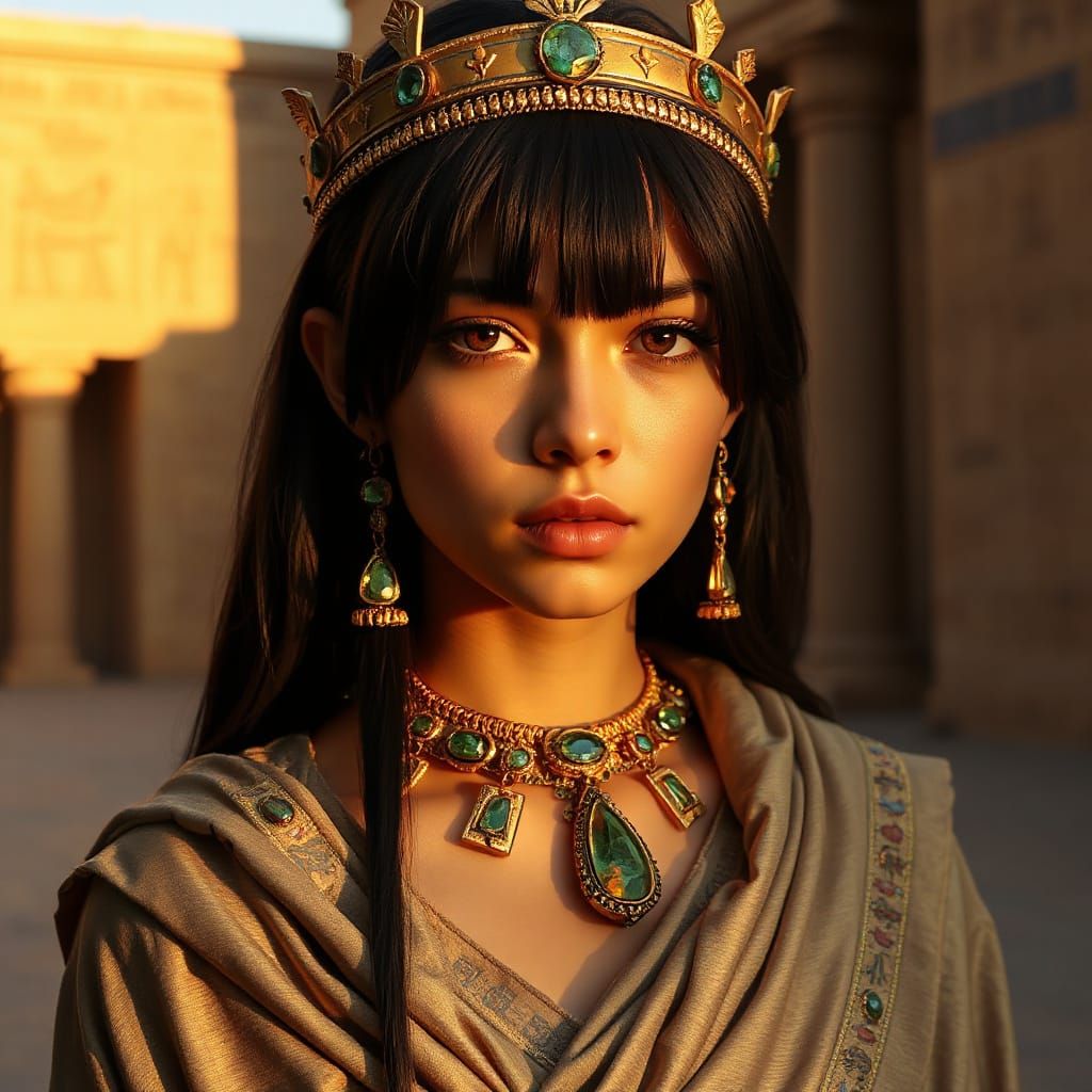 Ancient Egyptian Goddess in Regal Splendor