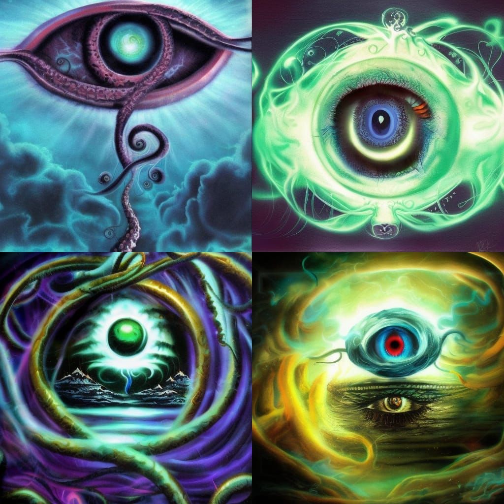 Mysterious Floating Eye in Ominous Fantasy Art