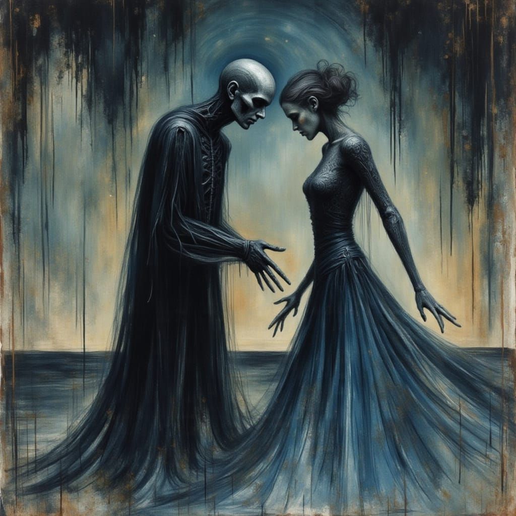 Abstract Digital Art: Tense Confrontation