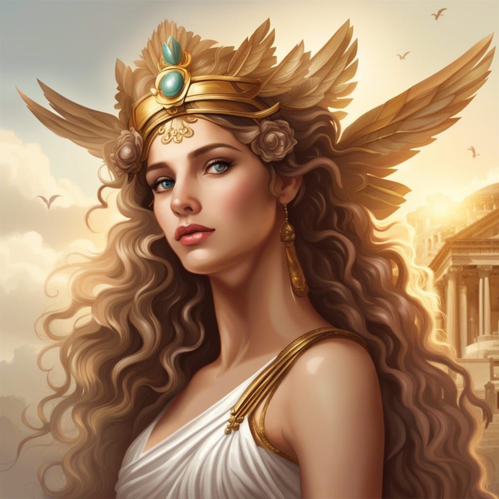 Ethereal Greek Goddess in Classical Style