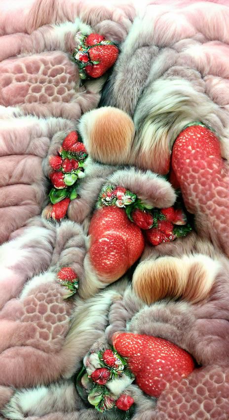 Baroque Strawberry with Fur Texture