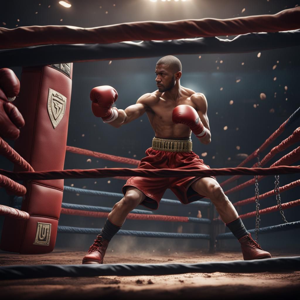 Fantastical Boxing Match in Detailed Matte Painting