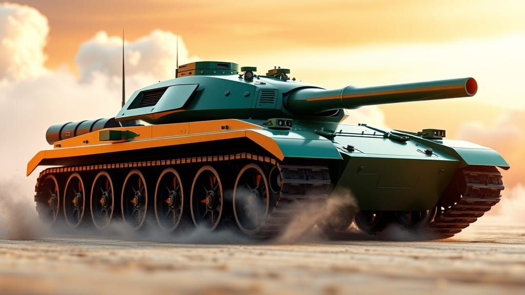 Luxury Army Tank in Vibrant Dark Green