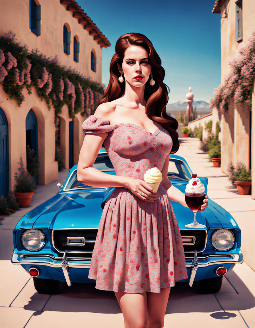 Lana Del Rey Gig with Cherries and Mimosa