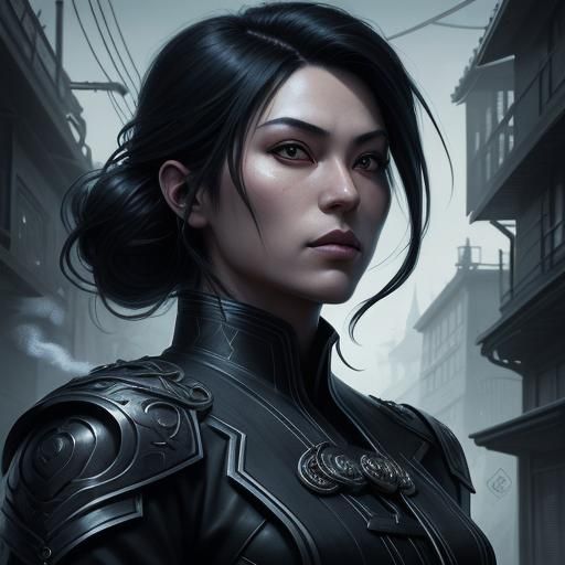 Kiriko Ninja Portrait in Manga Style