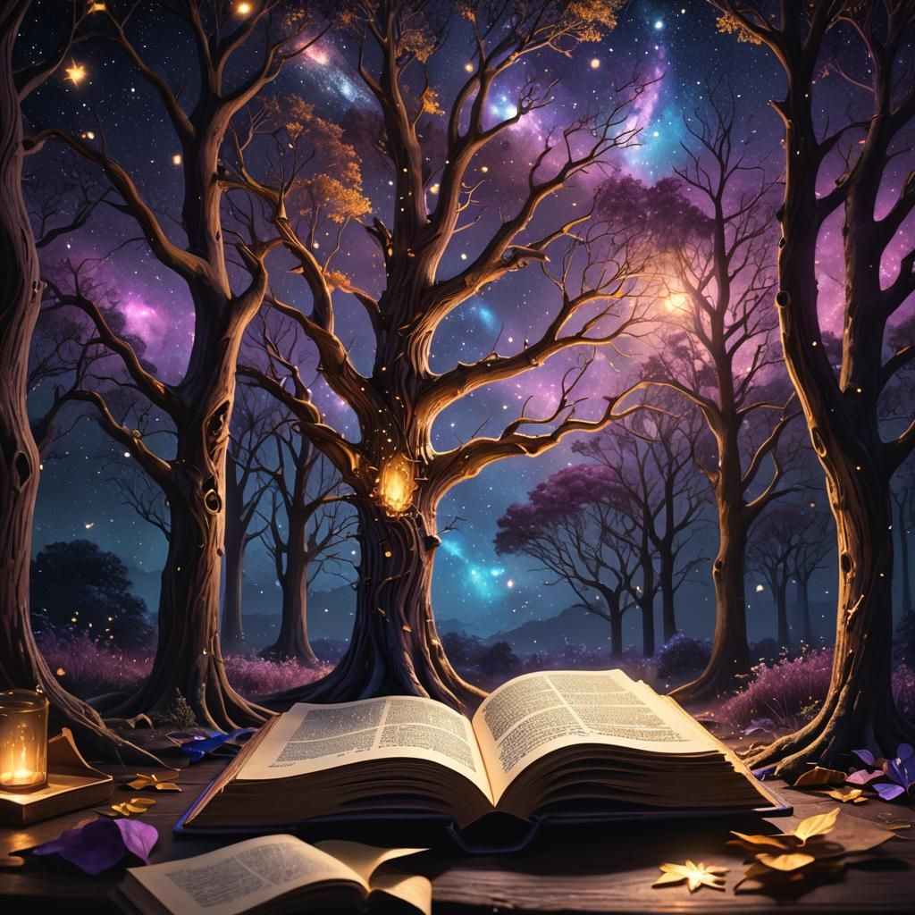 Glowing Book Creates Fantasy World Concept Art