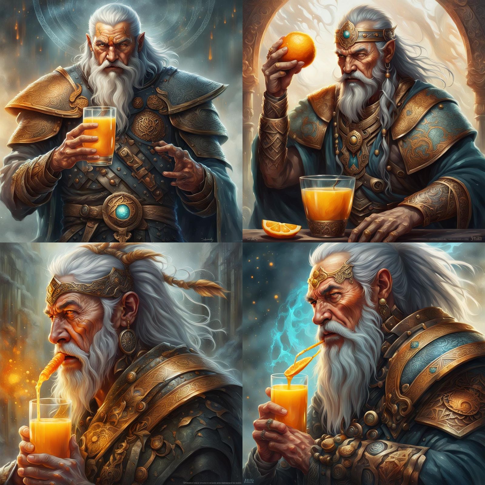 Mystic Warrior Portrait with Glowing Runes