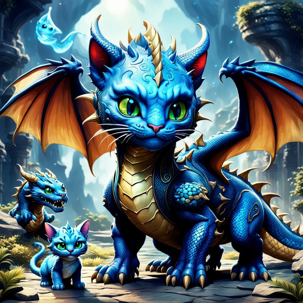 Kitty Dragon and Blue Mama: Fantasy Concept Art