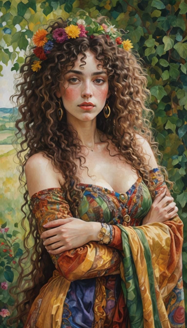 Intimate Portrait: Bohemian Woman Embracing Euro Male