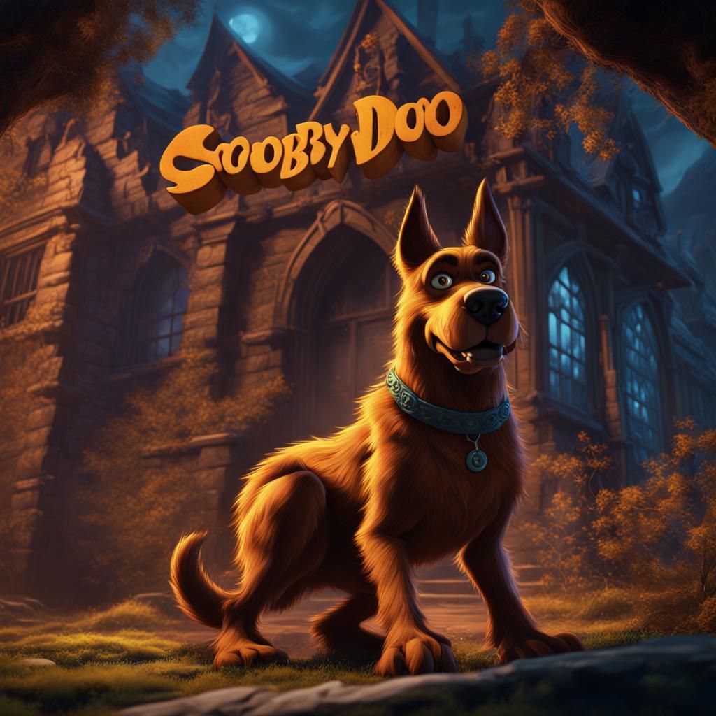 Scooby Doo as a Werewolf: Detailed Matte Painting