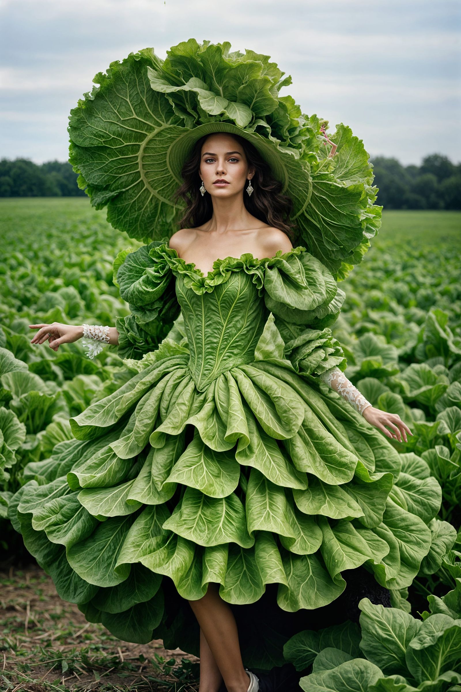 Lettuce Dress: A Haute Couture Photo