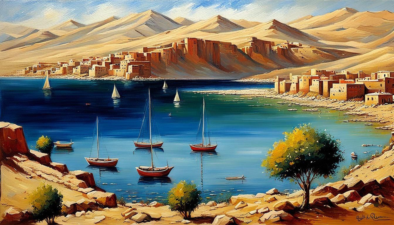 Algerian Miniature Oil Painting in Racim Style