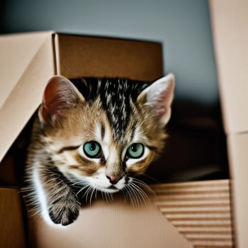 Kittens Play in Boxes: Professional Photography Style