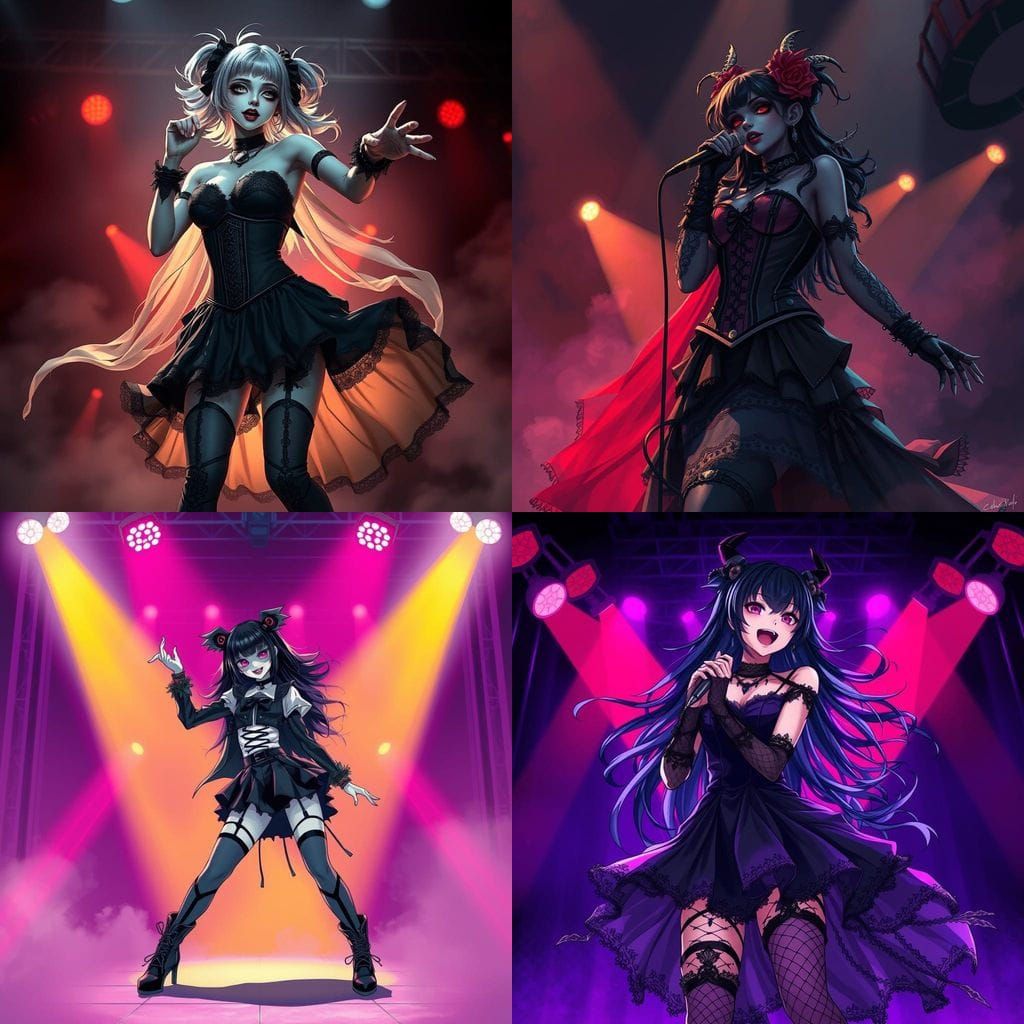 Goth Diva Idol Ghoul Performs Anime Style