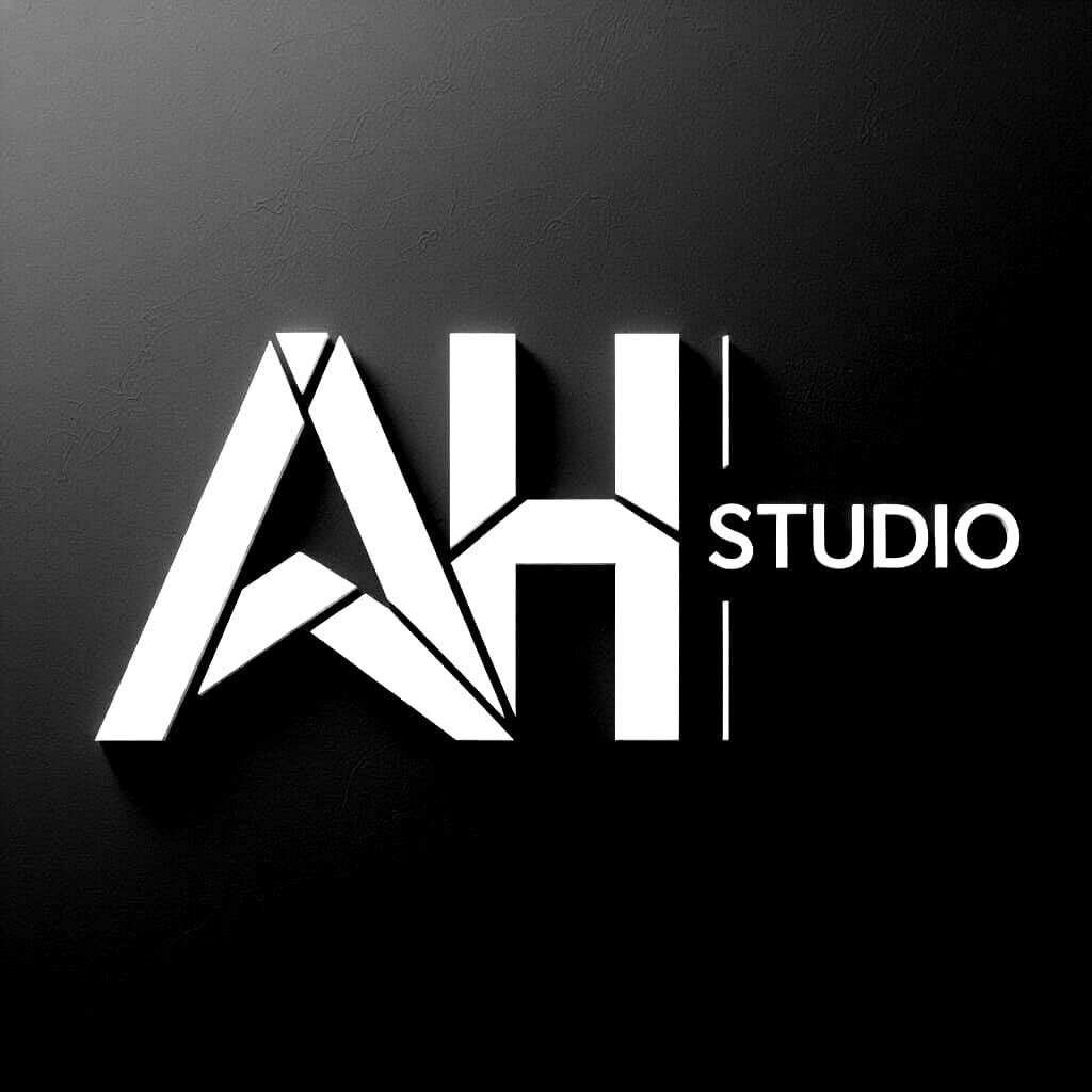 Minimalist 3D AH Logo for Architecture Studio