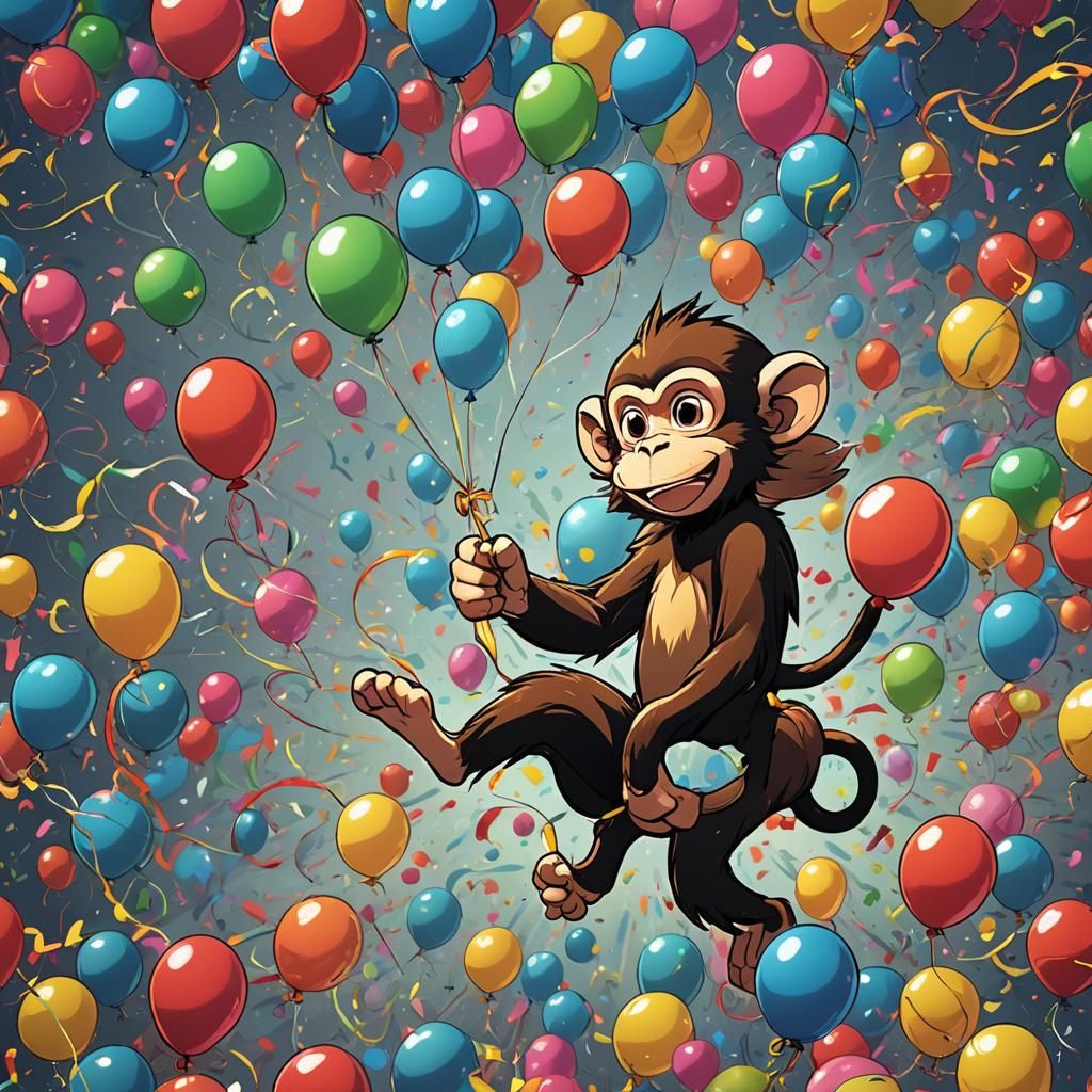 Dart Monkey Balloon Pop in Anime Style