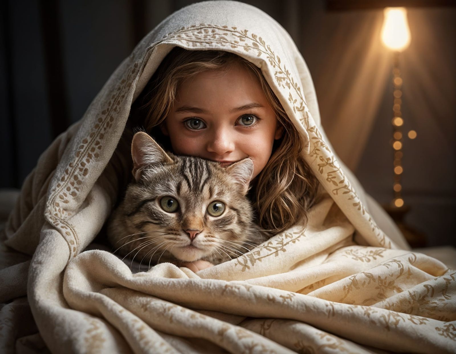 Cozy Childhood Moment in Whimsical Art