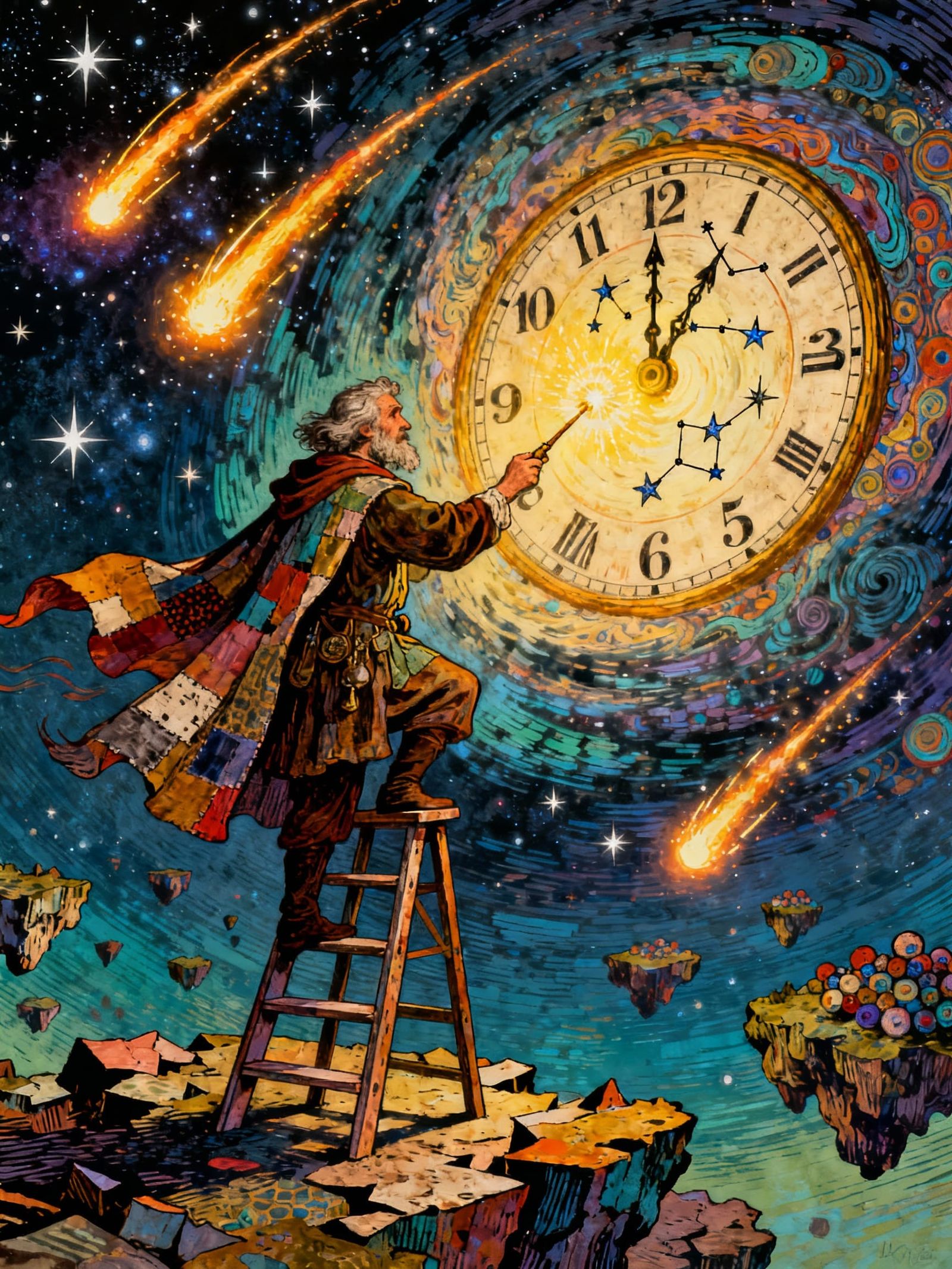 Cosmic Watchmaker Repairs Swirling Vortex Clock