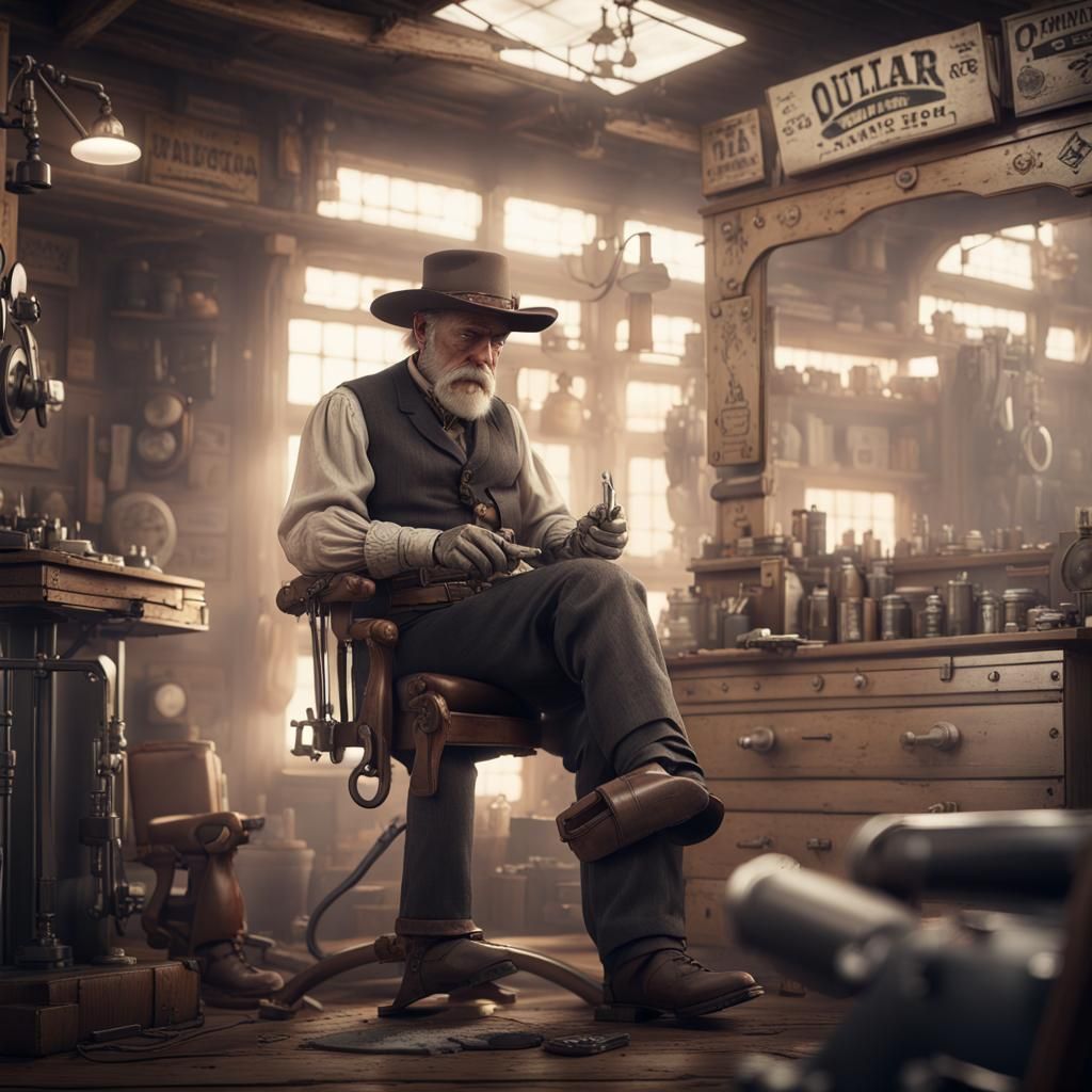 Old West Barber Shaves Billy the Kid