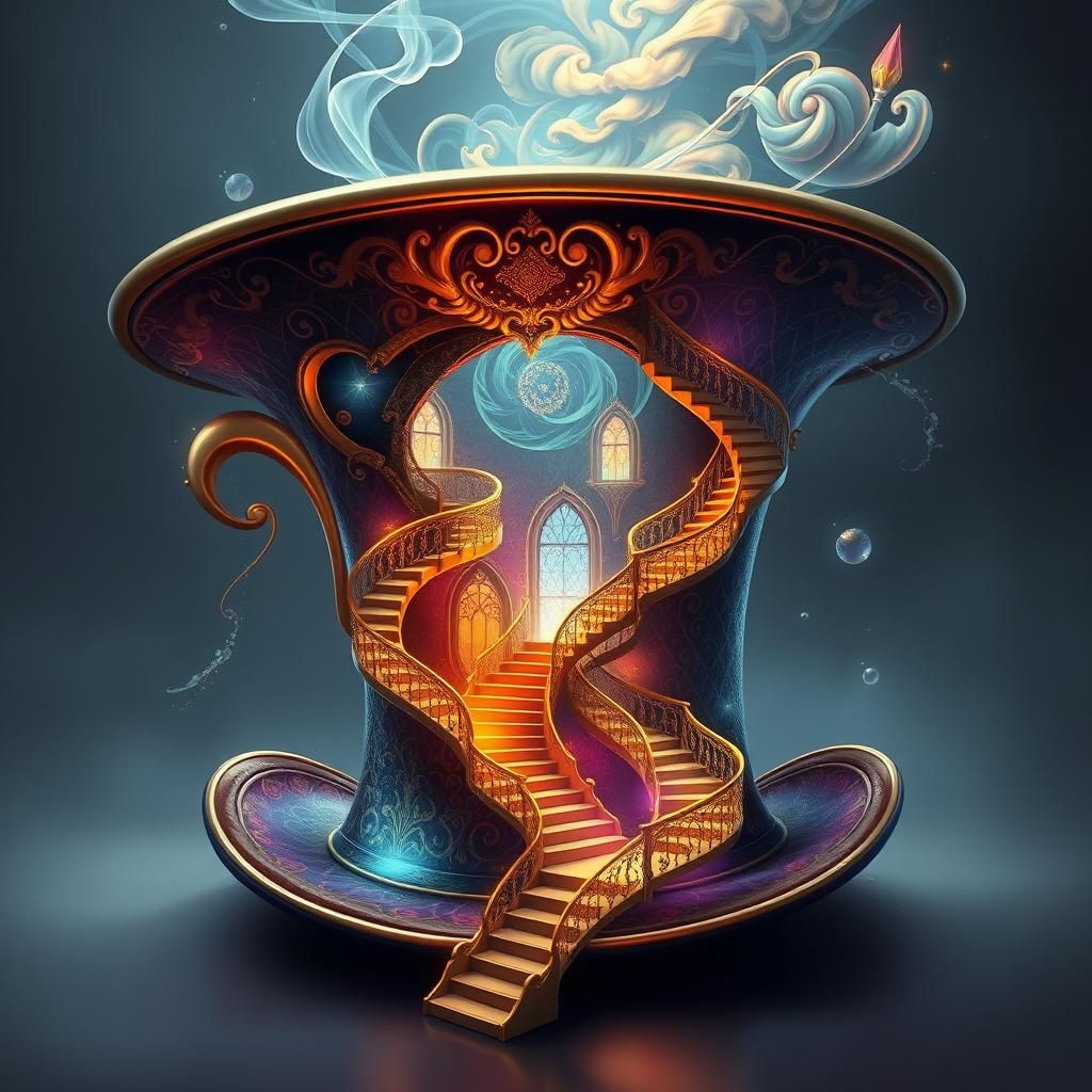 Mystical Top Hat Portal to a Dreamlike Realm