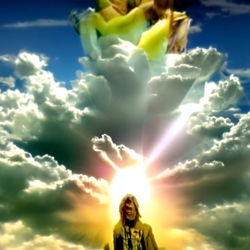 Heavenly Sunshine Beams Through Divine Clouds