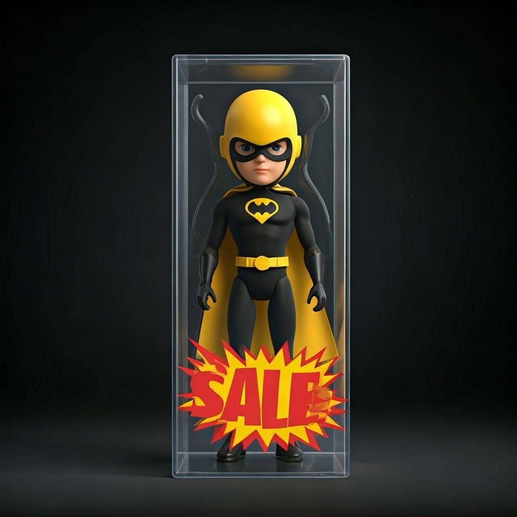 Vibrant Superhero Doll in Retro-Futuristic Box