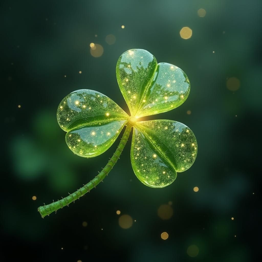 A magically imbued crystal 4 leaf clover