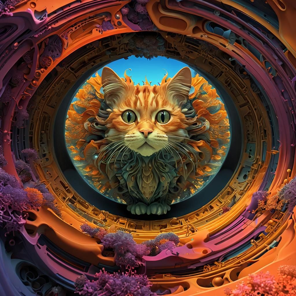Cat-Shaped Mandelbulb Fractal Art