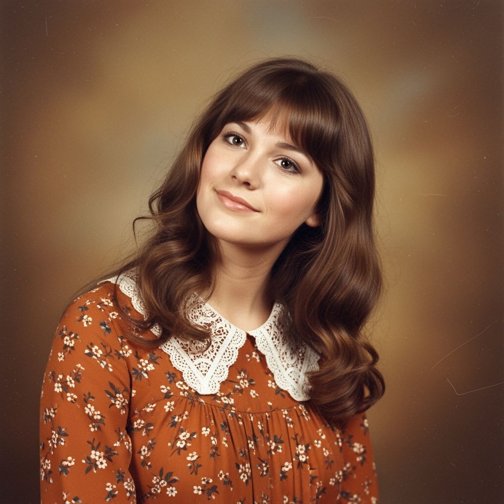 1970s Actress Portrait in Retro Style
