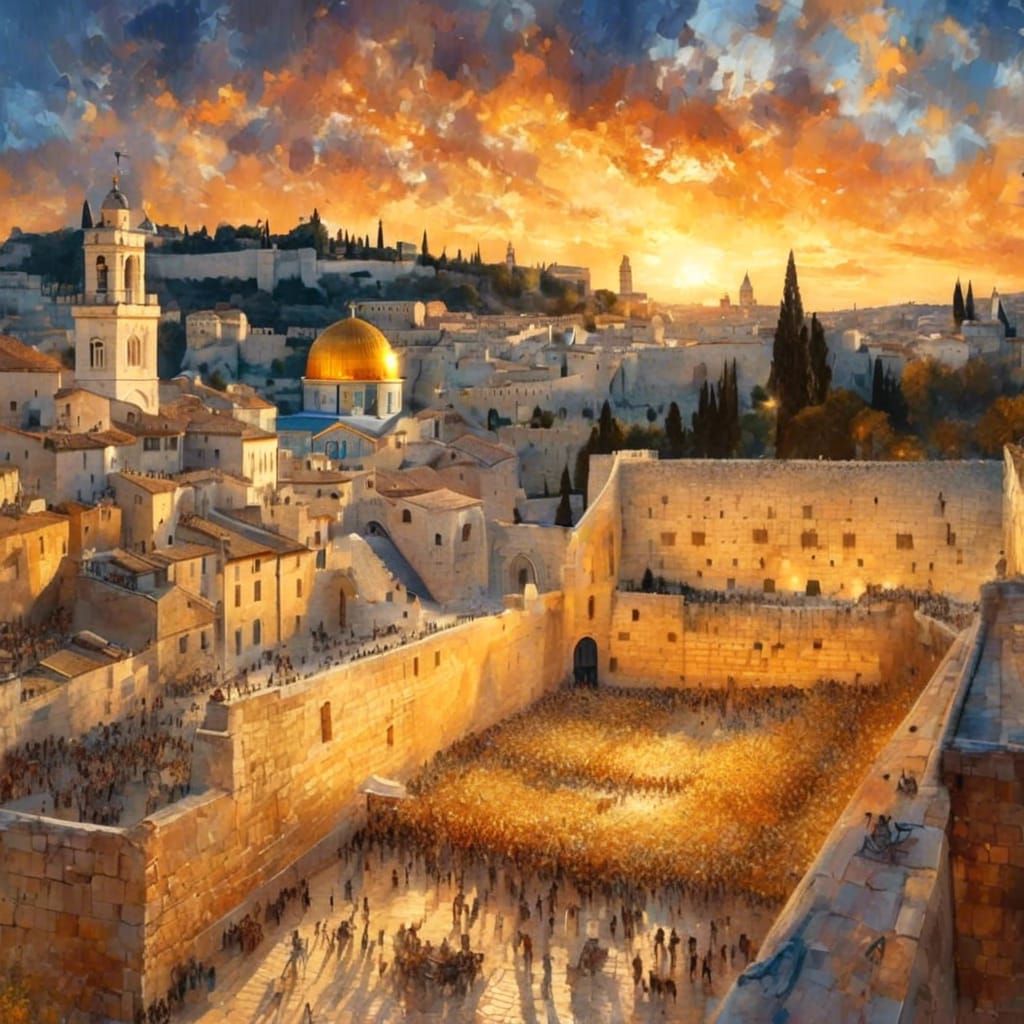 Sunset upon the holy city