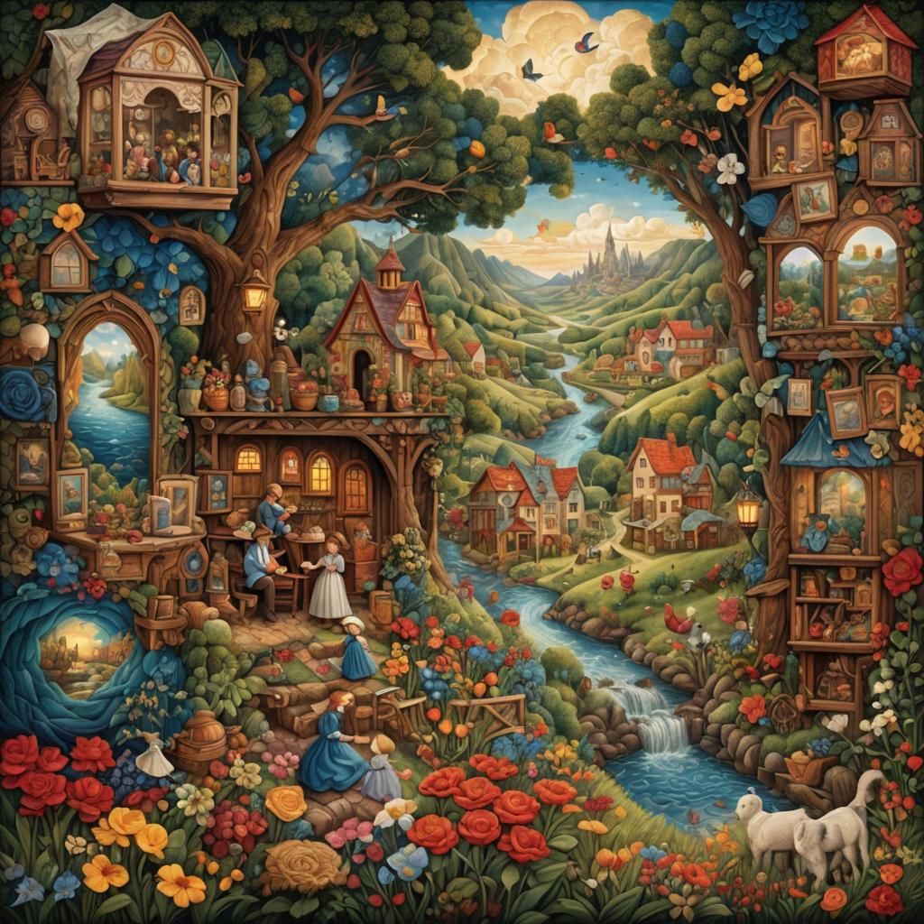 Patchwork of Memories: A Detailed Matte Painting