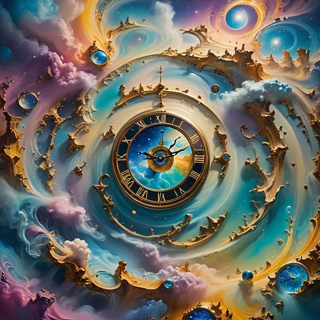 Cosmic River in Eternal Circle: Surrealist Dreamscape