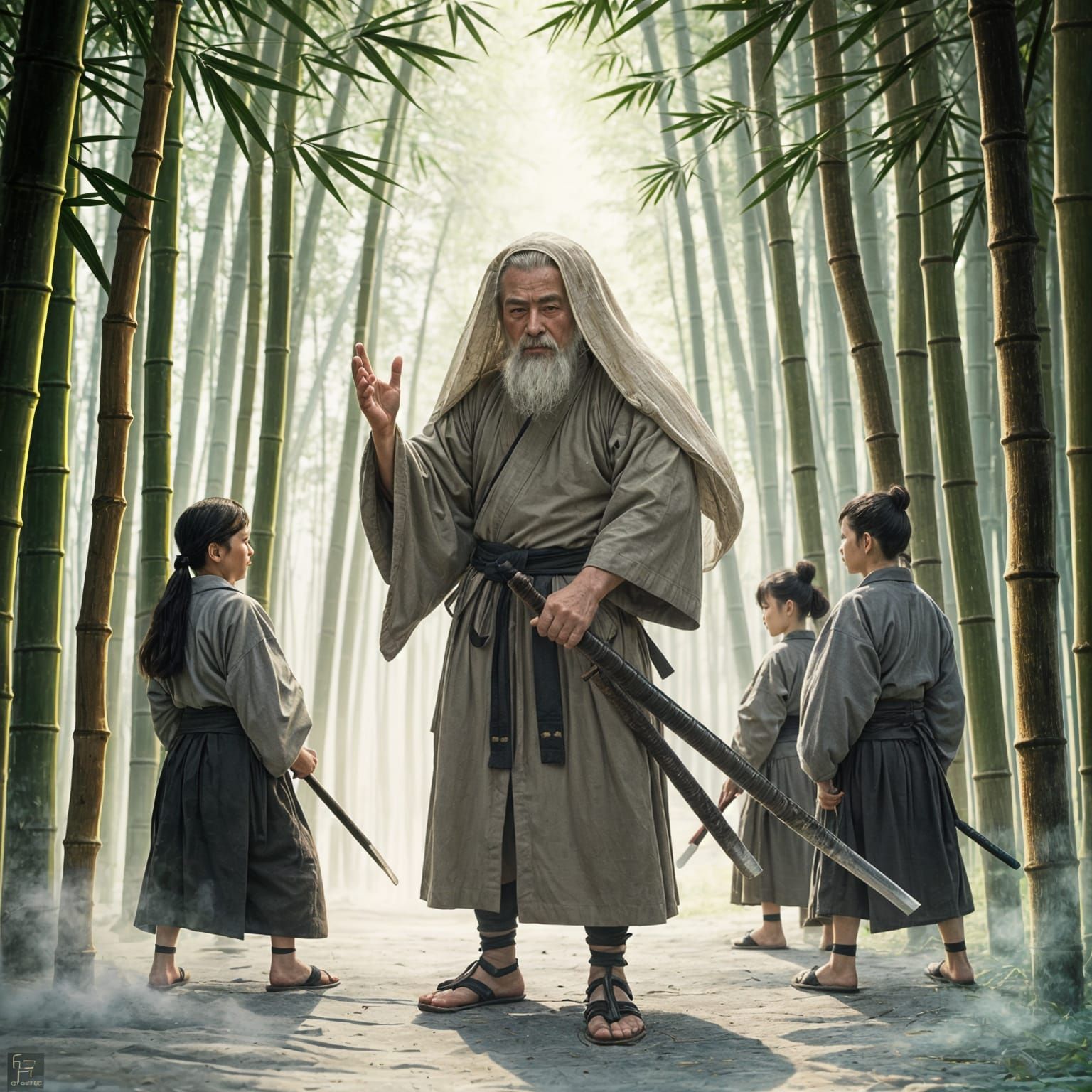 Samurai Master Teaches Bushido in Bamboo Forest
