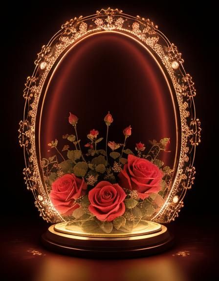 Chiaroscuro Roses and Chocolates in Op Art Style