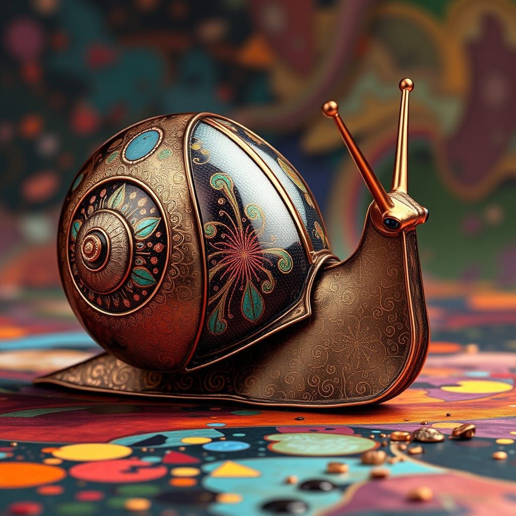 Origami Snail with Cloisonne Details