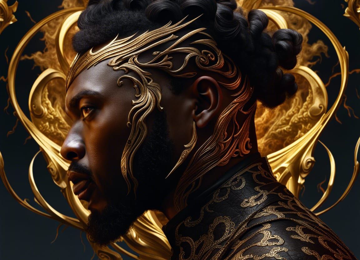 Rococo Gothic Man with Lightning Filigree